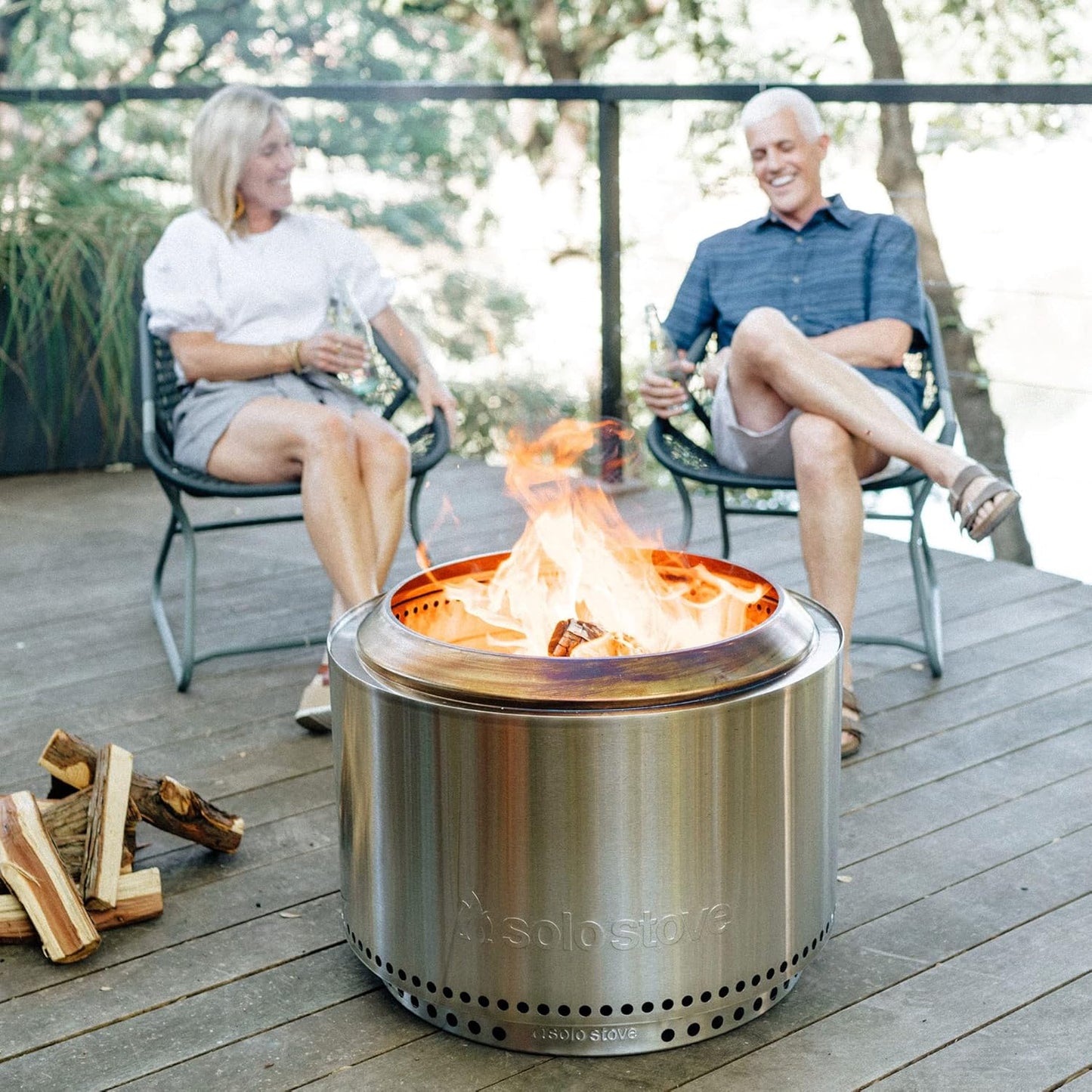Solo Stove Yukon Stand - Durable 304 Stainless Steel, Heat-Resistant, Portable Elevated Fire Pit Accessory for Safe Use on Decks and Camping - Ideal for Smokeless Fire Pits and Outdoor Fireplaces