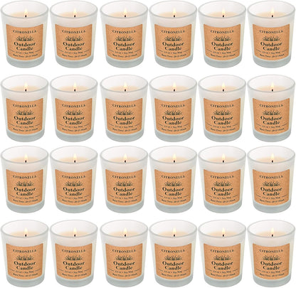 Citronella Candles Outdoor Indoor, 24 Pack 2.5Oz Soy Wax Long Lasting Jar Scented Aromatherapy Citronella Candles Sets for Home Garden Patio Balcony