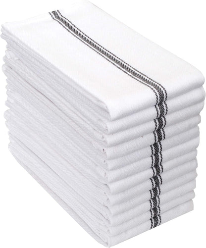 Cotton Kitchen Towels Set of 12 - Highly Absorbent, Super Soft Tea Towel with Hanging Loops - Extra Large Quick Dry Commercial Restaurant Towel (16X28 Inch - Blue)