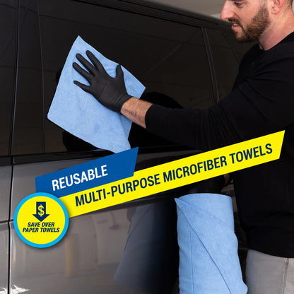 (2 Pack) Tear N Clean Reusable Easy-Tear Microfiber Towels, 12In. X 12In., 100 Pack