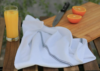 Cotton Kitchen Towels Set of 12 - Highly Absorbent, Super Soft Tea Towel with Hanging Loops - Extra Large Quick Dry Commercial Restaurant Towel (16X28 Inch - Blue)
