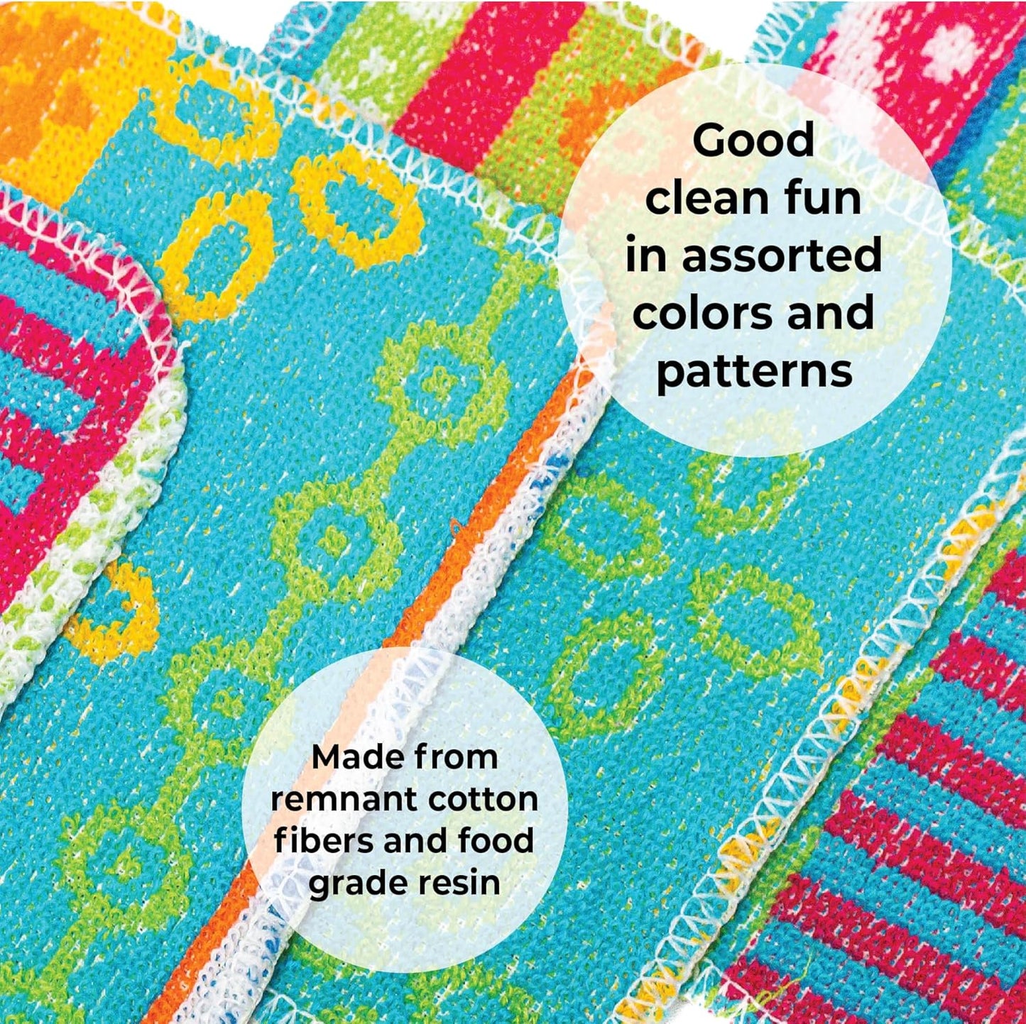 Scrub, 4-Pack Reusable, Non-Scratching Dish Scrubber for Kitchen and Household Cleaning, Planet-Friendly, Dishwasher Safe Soft Scrub, Assorted Colors and Designs