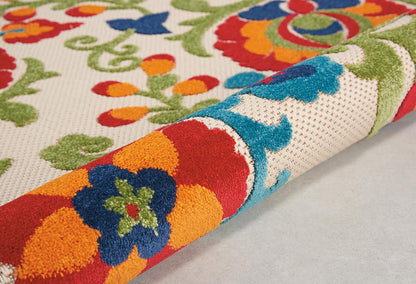 Home Aloha Multicolor 4' X round Area Rug - Easy Clean, Non Shedding, Bed Room, Living Room, Dining Room, Kitchen (4' X Round)