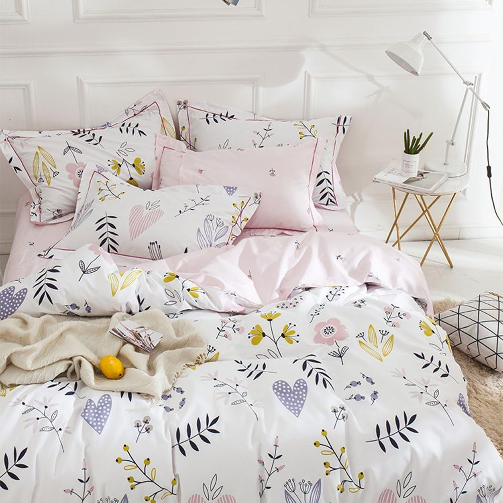 Kawaii Dinosaur Duvet Cover Queen Kids Bedding Sets Dino Comforter Cover Gift 100% Cotton Home Textile with Pillow Sham Zipper Tie for Girls Boy Teen Bed Set,Kids Duvet Cover,Full/Queen,Blue Yellow