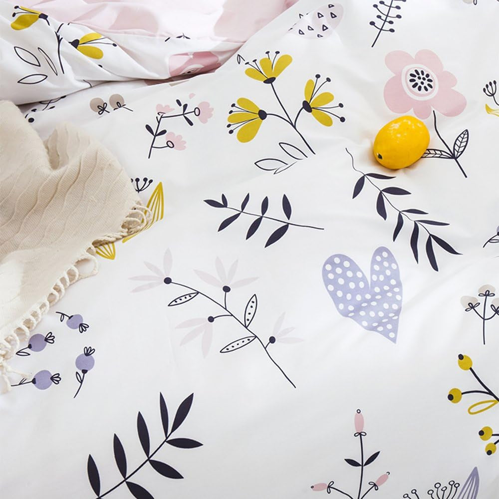 Kawaii Dinosaur Duvet Cover Queen Kids Bedding Sets Dino Comforter Cover Gift 100% Cotton Home Textile with Pillow Sham Zipper Tie for Girls Boy Teen Bed Set,Kids Duvet Cover,Full/Queen,Blue Yellow
