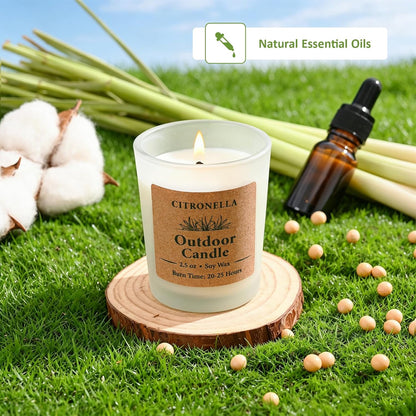 Citronella Candles Outdoor Indoor, 24 Pack 2.5Oz Soy Wax Long Lasting Jar Scented Aromatherapy Citronella Candles Sets for Home Garden Patio Balcony