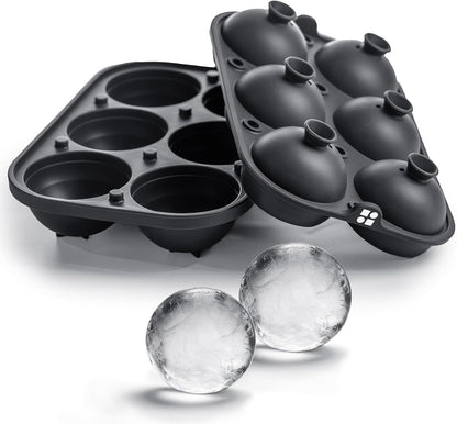 Ice Ball Maker Mold - Durable & Flexible, No Plastic, Large Spheres for Chill-To-Perfection Drinks, Easy Release Ball Ice Cube Mold, Reusable, Eco-Friendly Whiskey Ice Ball Maker