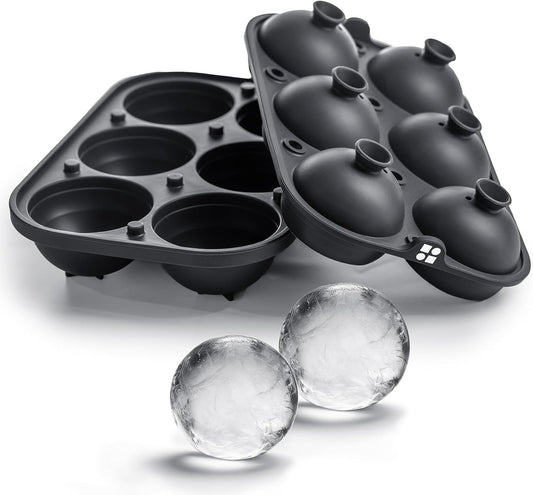 Ice Ball Maker Mold - Durable & Flexible, No Plastic, Large Spheres for Chill-To-Perfection Drinks, Easy Release Ball Ice Cube Mold, Reusable, Eco-Friendly Whiskey Ice Ball Maker