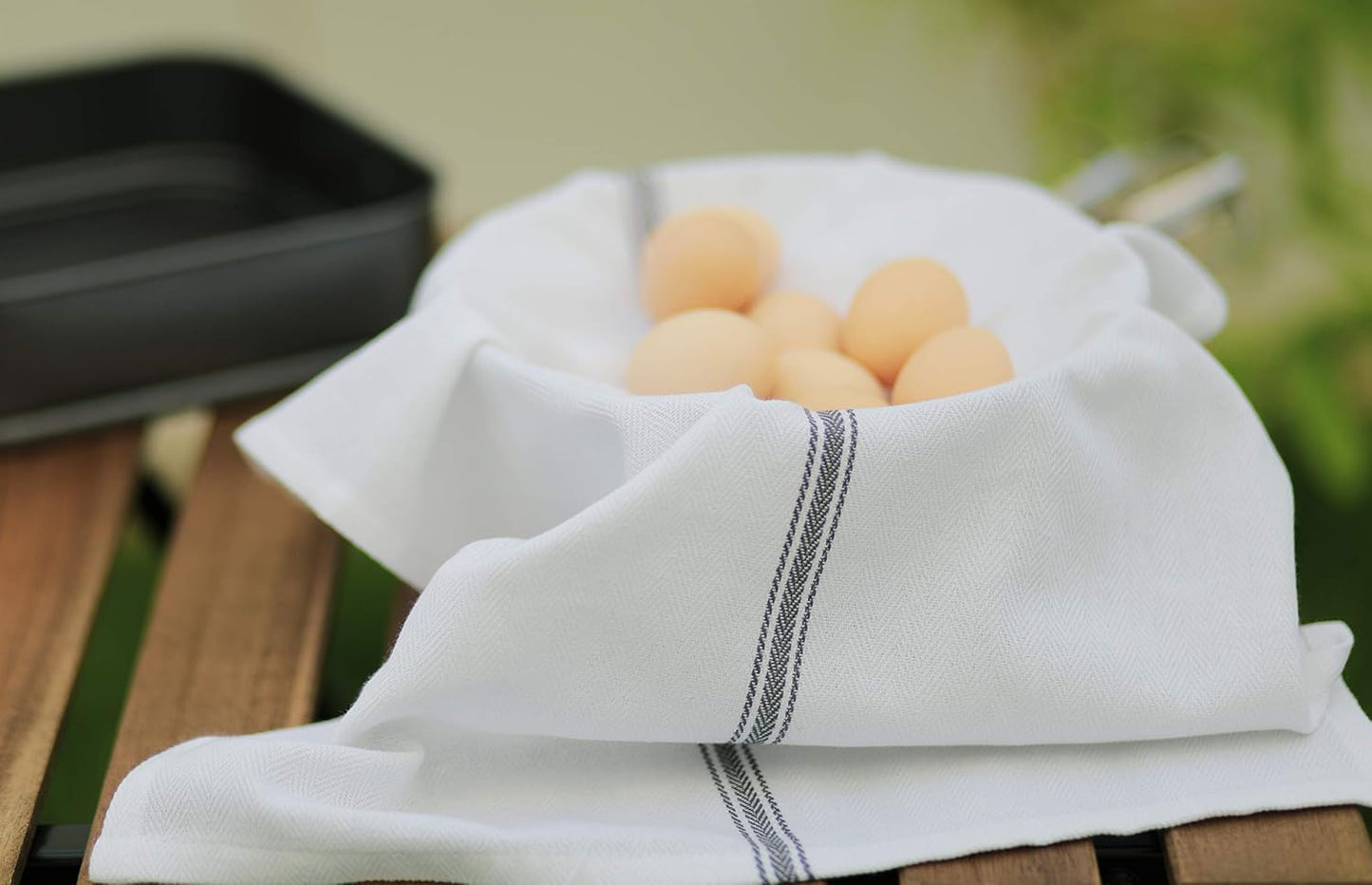 Cotton Kitchen Towels Set of 12 - Highly Absorbent, Super Soft Tea Towel with Hanging Loops - Extra Large Quick Dry Commercial Restaurant Towel (16X28 Inch - Blue)
