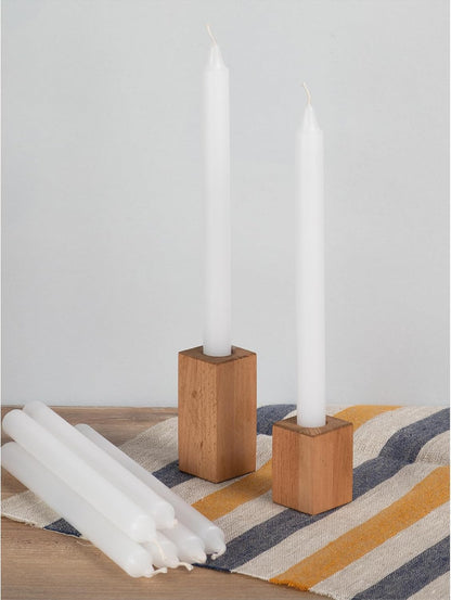 White Taper Candles Pack of 4 - Slow Burning Dripless Unscented Straight Candles 10 Inch - Ideal for Dinner Table - Smokeless Long Candlesticks