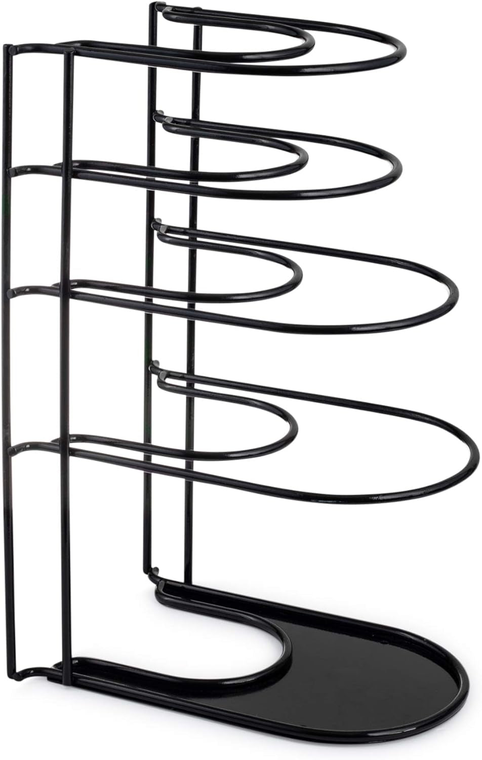 Heavy Duty Pots and Pans Organizer - Extra Large 5 Tier Pan Rack for Cast Iron Skillets, Griddles - Durable Construction - Space Saving Kitchen Storage - No Assembly Required - Red 15.4"-Inch