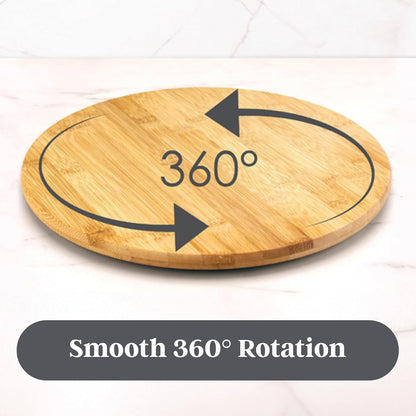 14 Inch Bamboo Lazy Susan Turntable Organizer for Kitchen & Table Top